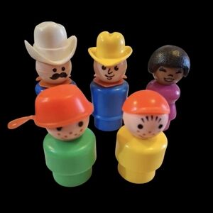 Lot Of 5 Vintage Fisher Price Little People